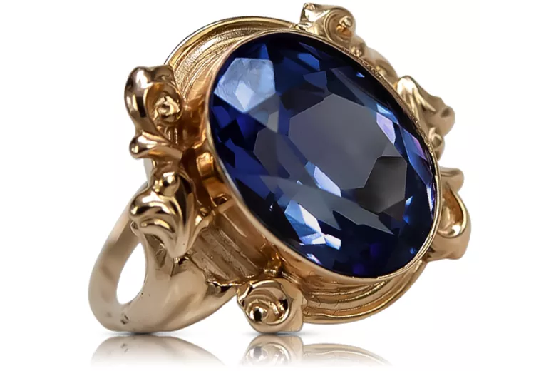 Ring Saphir Sterling Silber rosévergoldet Vintage Stil vrc100rp